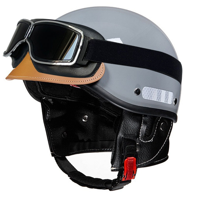 Retro cruiser half helmet with earmuffs- I16