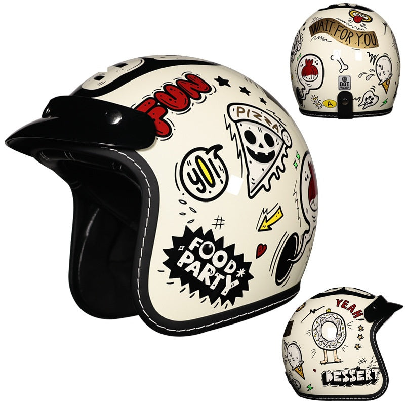 Retro 3/4 Motorcycle Helmet-I242