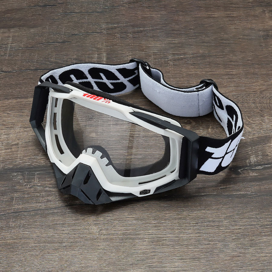 Black-White, and Grey Off-Road Motorcycle Goggles-H06