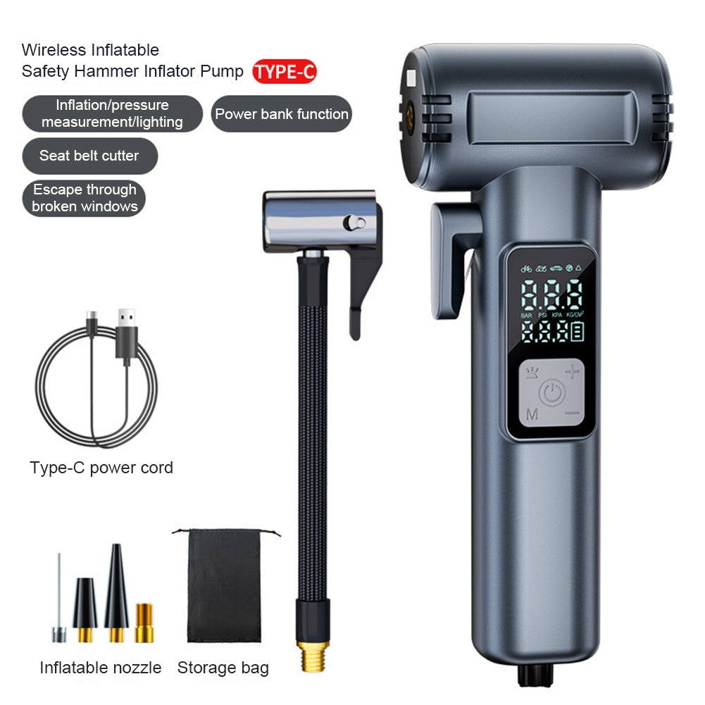 6-in-1 tire air pump with LED light-X03
