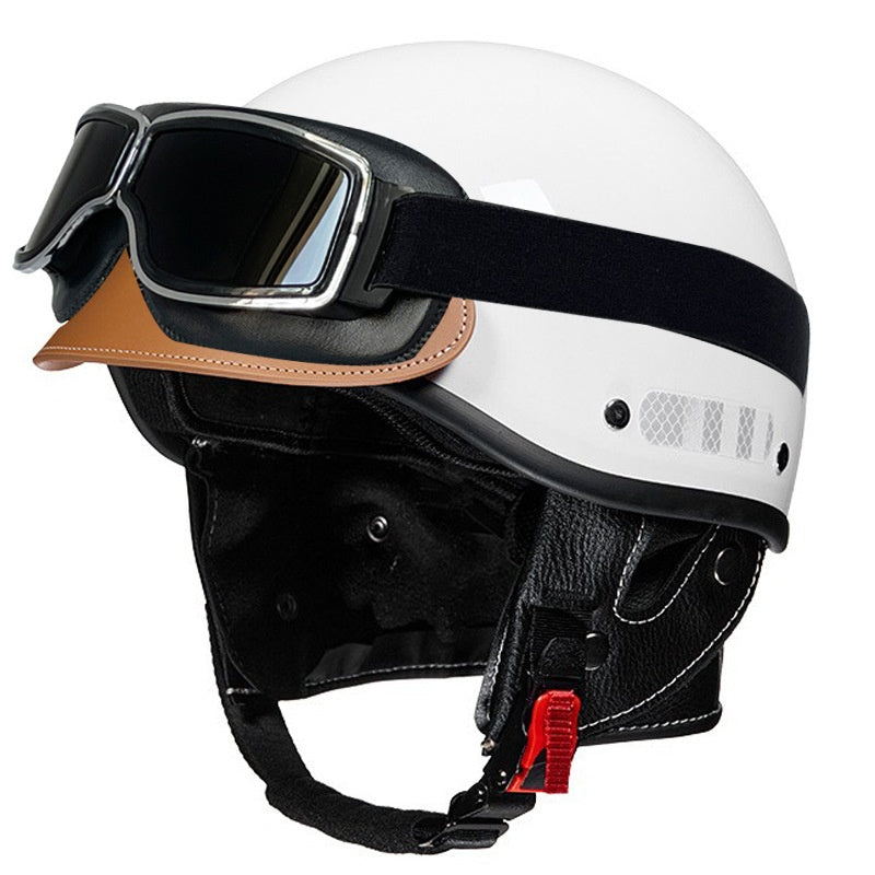 Retro cruiser half helmet with earmuffs- I16