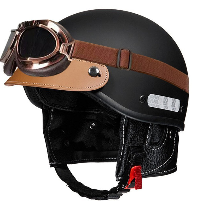 Retro cruiser half helmet with earmuffs- I16