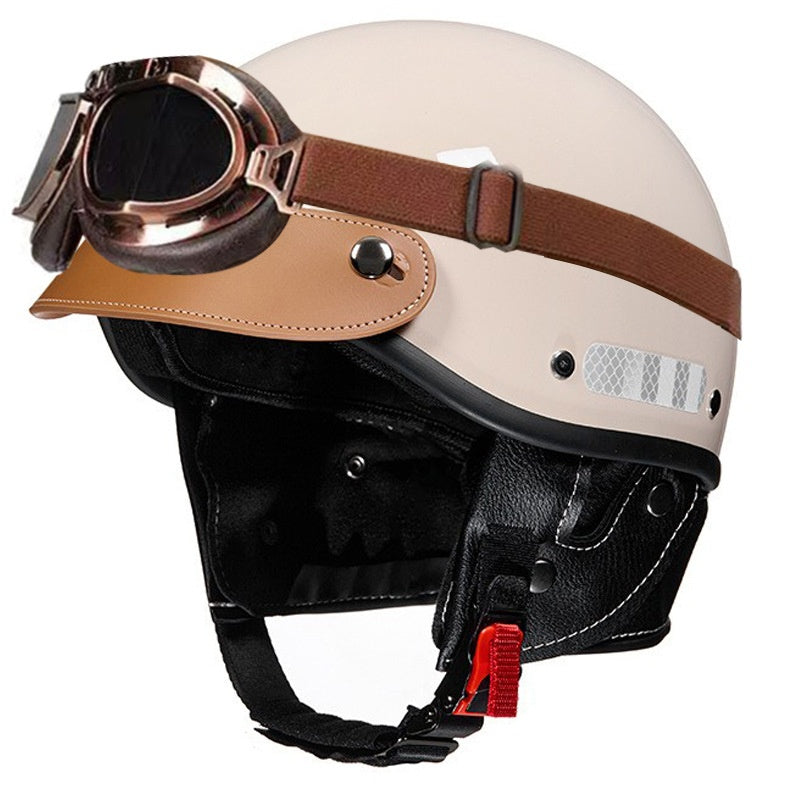 Retro cruiser half helmet with earmuffs- I16