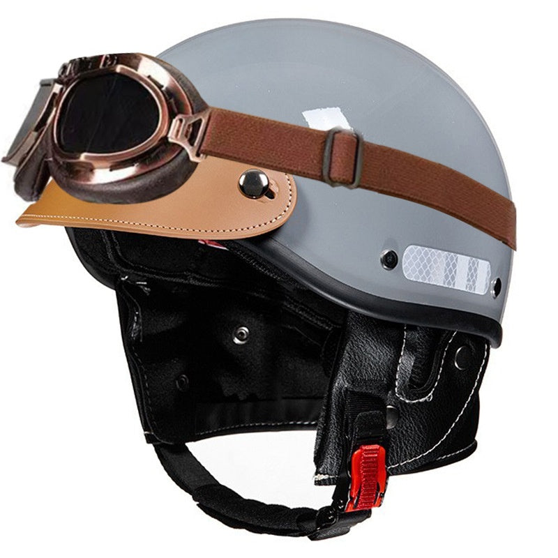 Retro cruiser half helmet with earmuffs- I16