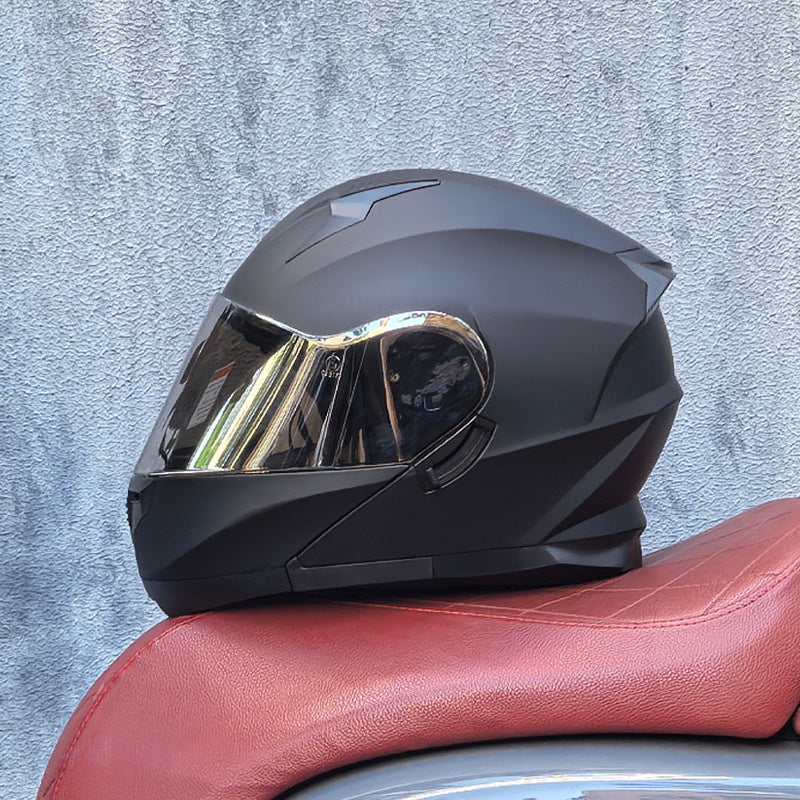 Aurora Silver Visor Modular Motorcycle Helmet (DOT Certified)-I211