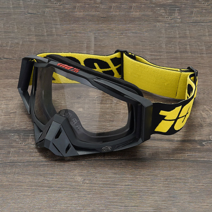 Classic Black and White Motorcycle Riding Goggles-H05