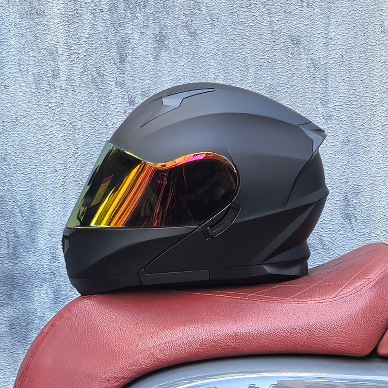 DOT-Certified Motorcycle Modular Helmet with Titanium Dark Red Visor-I212
