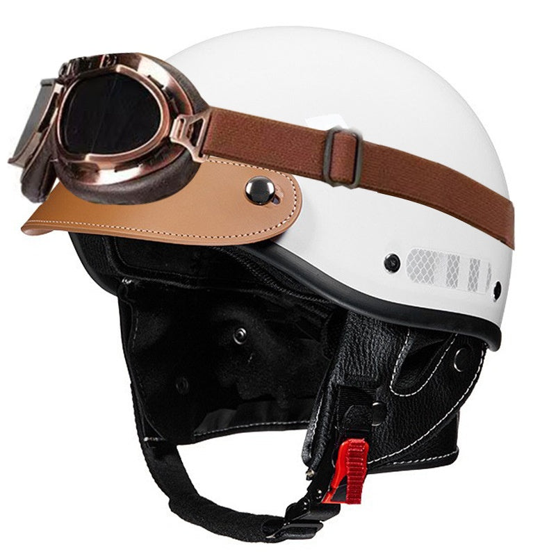 Retro cruiser half helmet with earmuffs- I16
