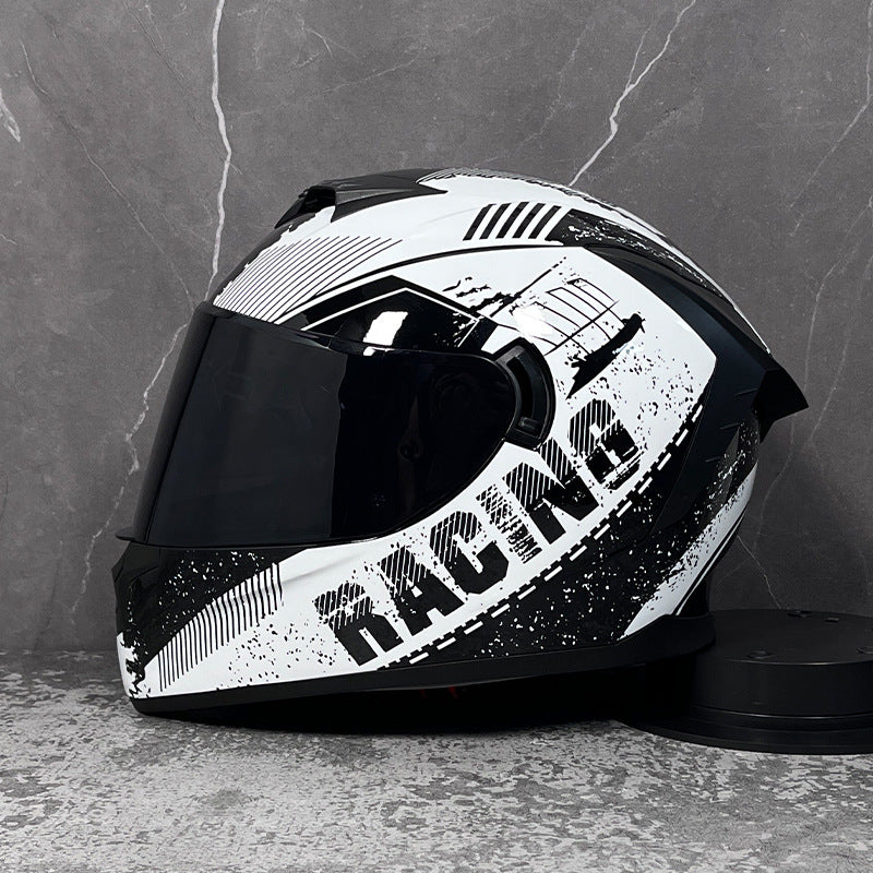 Full-face motorcycle helmet with dual visors (tinted)-I205