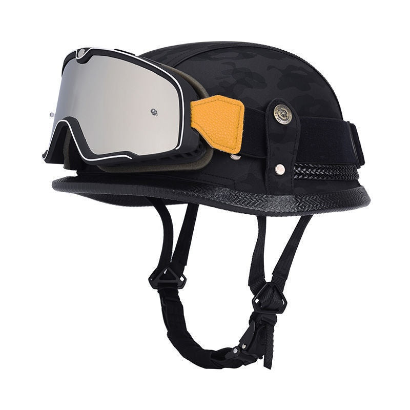 Pedal German Steel Helmet Cruise Retro Half Helmet - I15