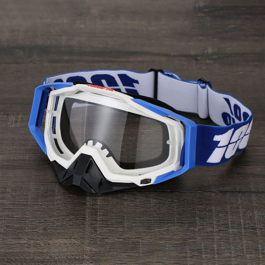 Impact-resistant blue motocross goggles-H09