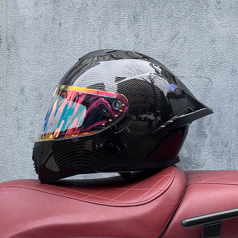Iridescent Dual-Visor Motorcycle Helmet-I194