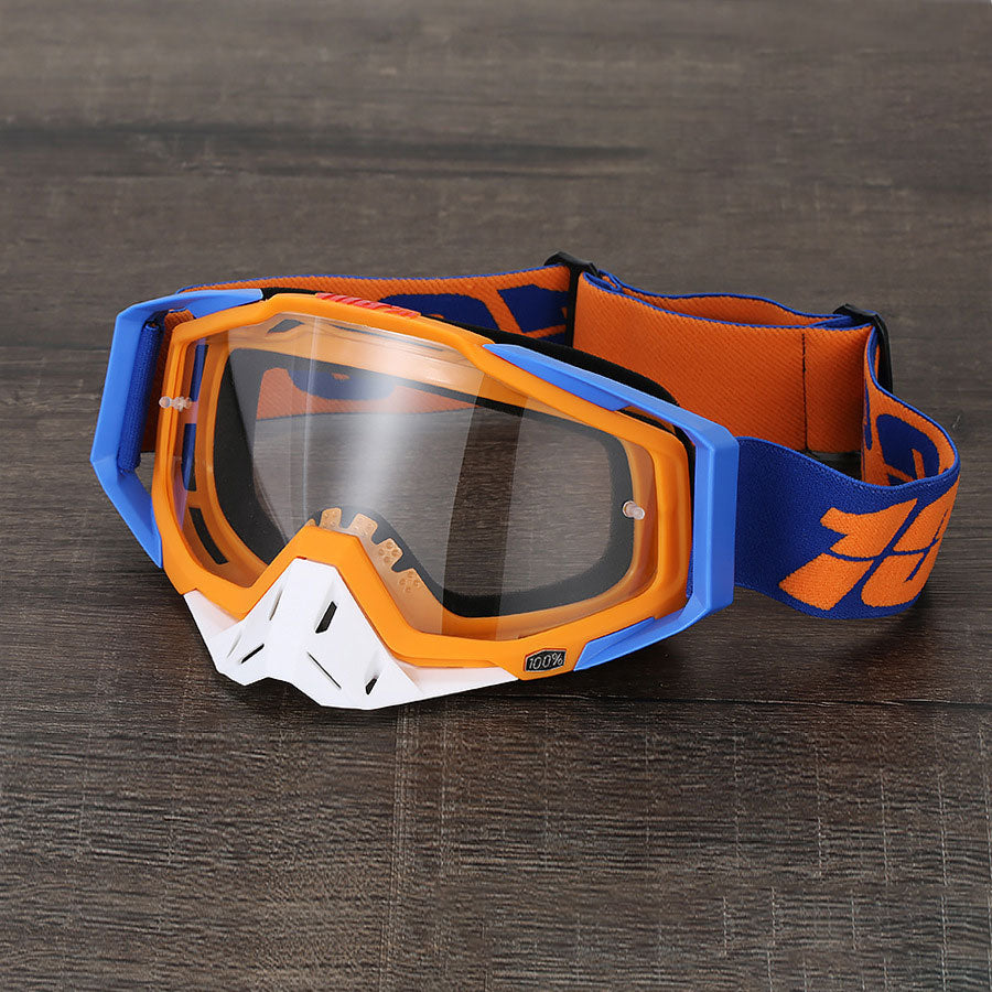 Impact-resistant blue motocross goggles-H09