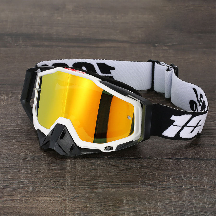 Black-White, and Grey Off-Road Motorcycle Goggles-H06