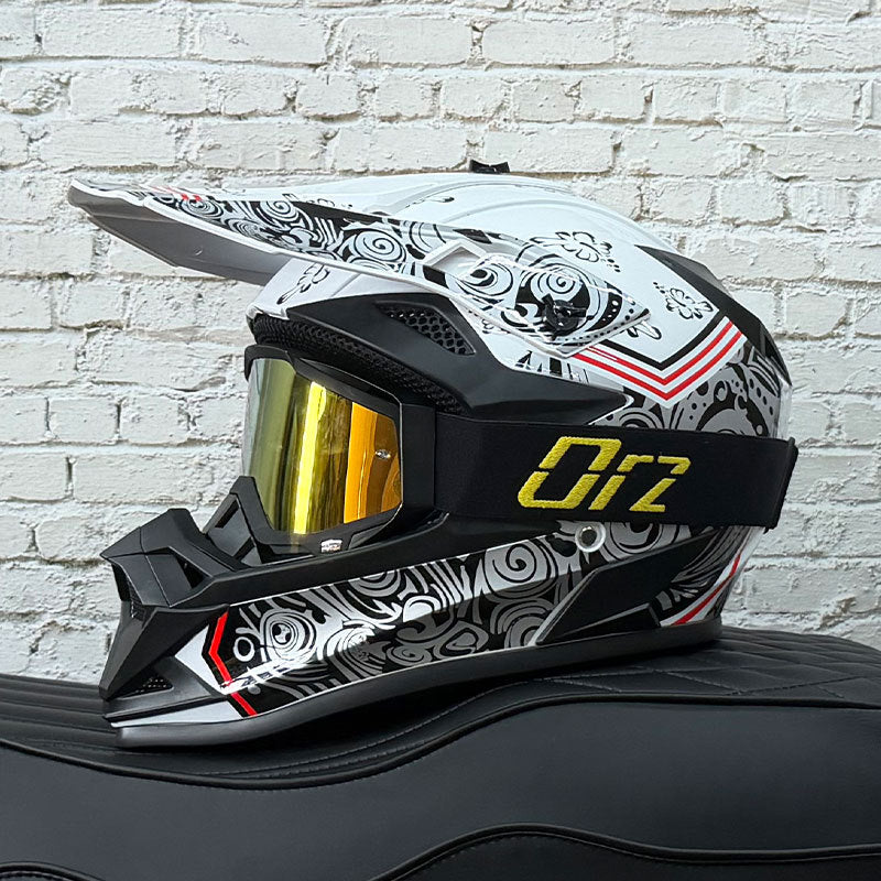 KTVMOTO Off-Road Motocross Helmet with Goggles for Dirt Bike Riding-I255