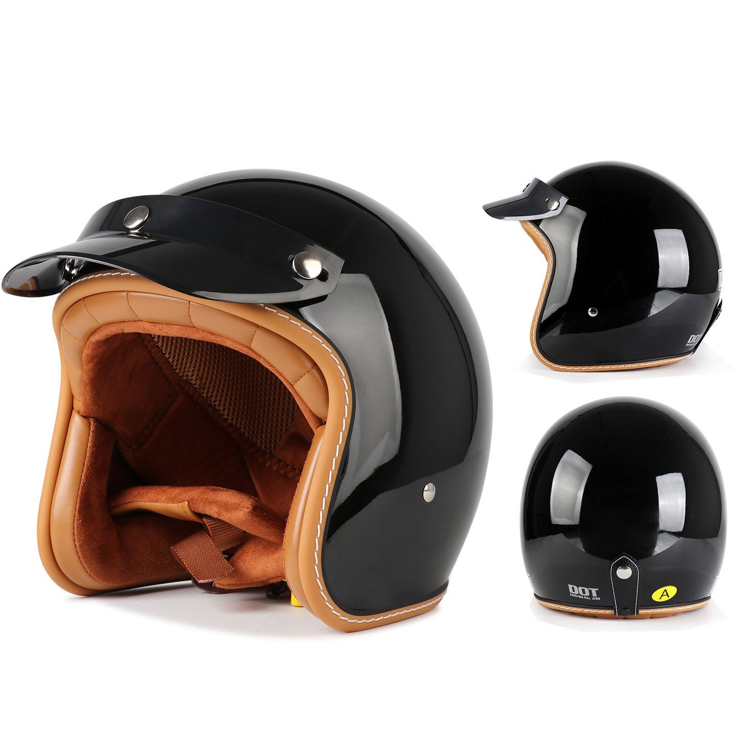 DOT Motorcycle Helmet 3/4 Half Helmet-I17