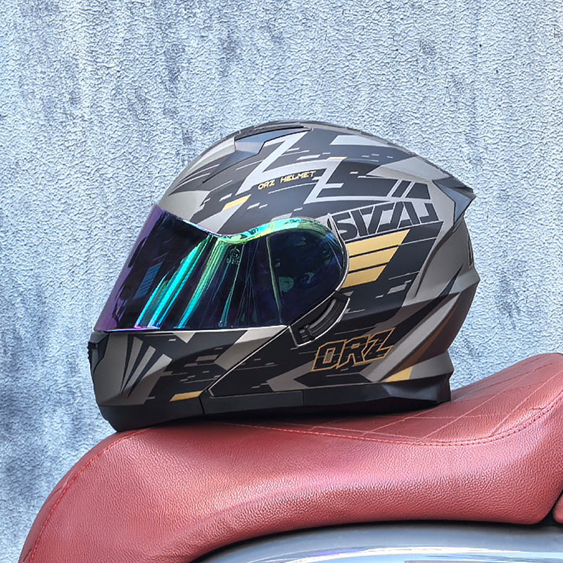 DOT-Certified Modular Motorcycle Helmet with Iridescent Visor-I210