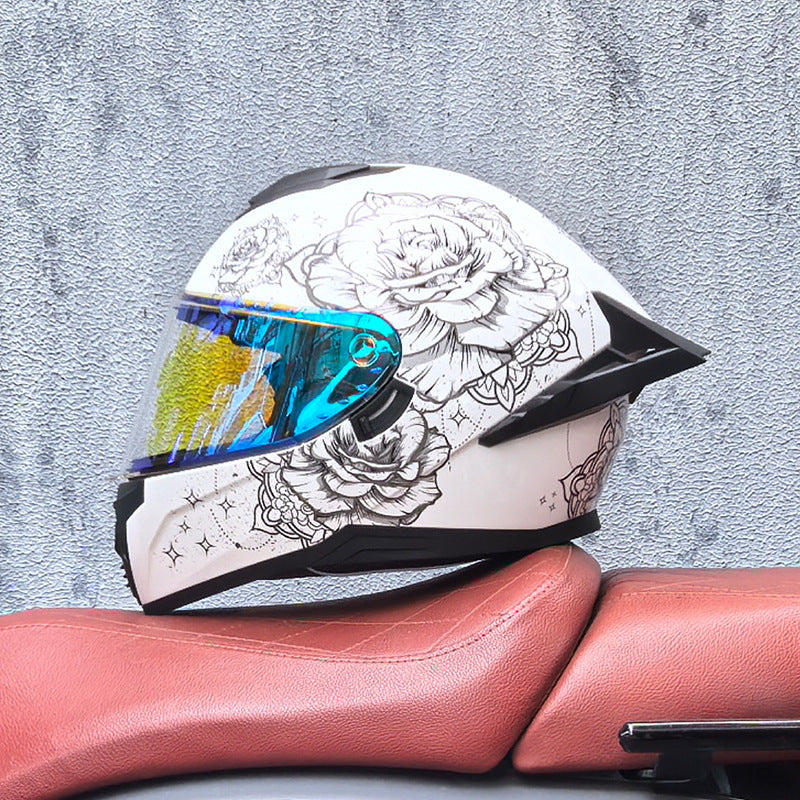 Iridescent Dual-Visor Motorcycle Helmet-I194