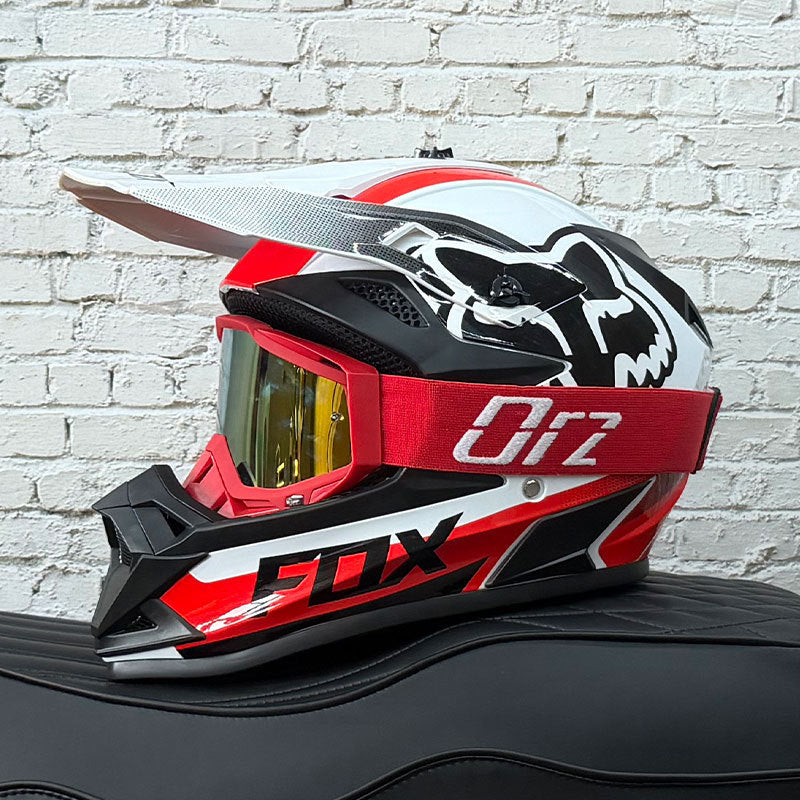 KTVMOTO Off-Road Motocross Helmet with Goggles for Dirt Bike Riding-I256