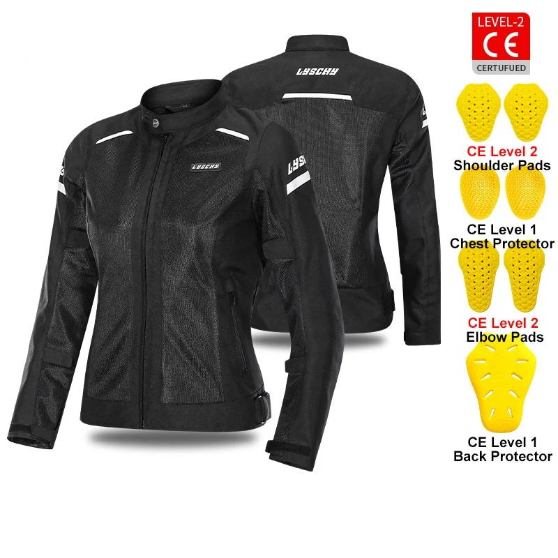 Breathable Mesh Reflective Anti-Shock Motorcycle Jacket-J21