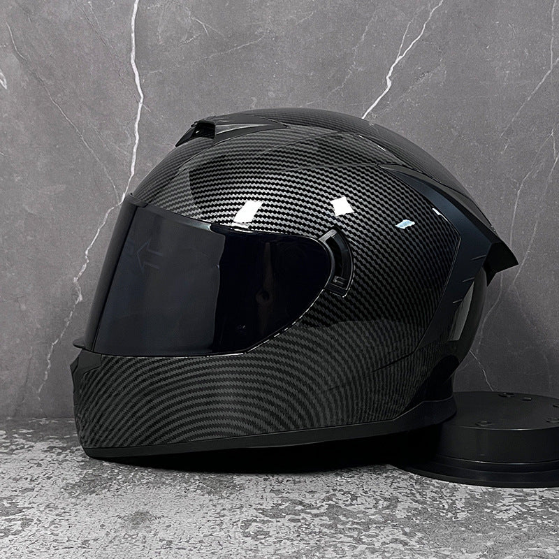 Full-face motorcycle helmet with dual visors (tinted)-I205