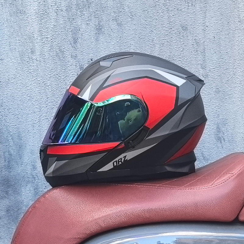 DOT-Certified Modular Motorcycle Helmet with Iridescent Visor-I210