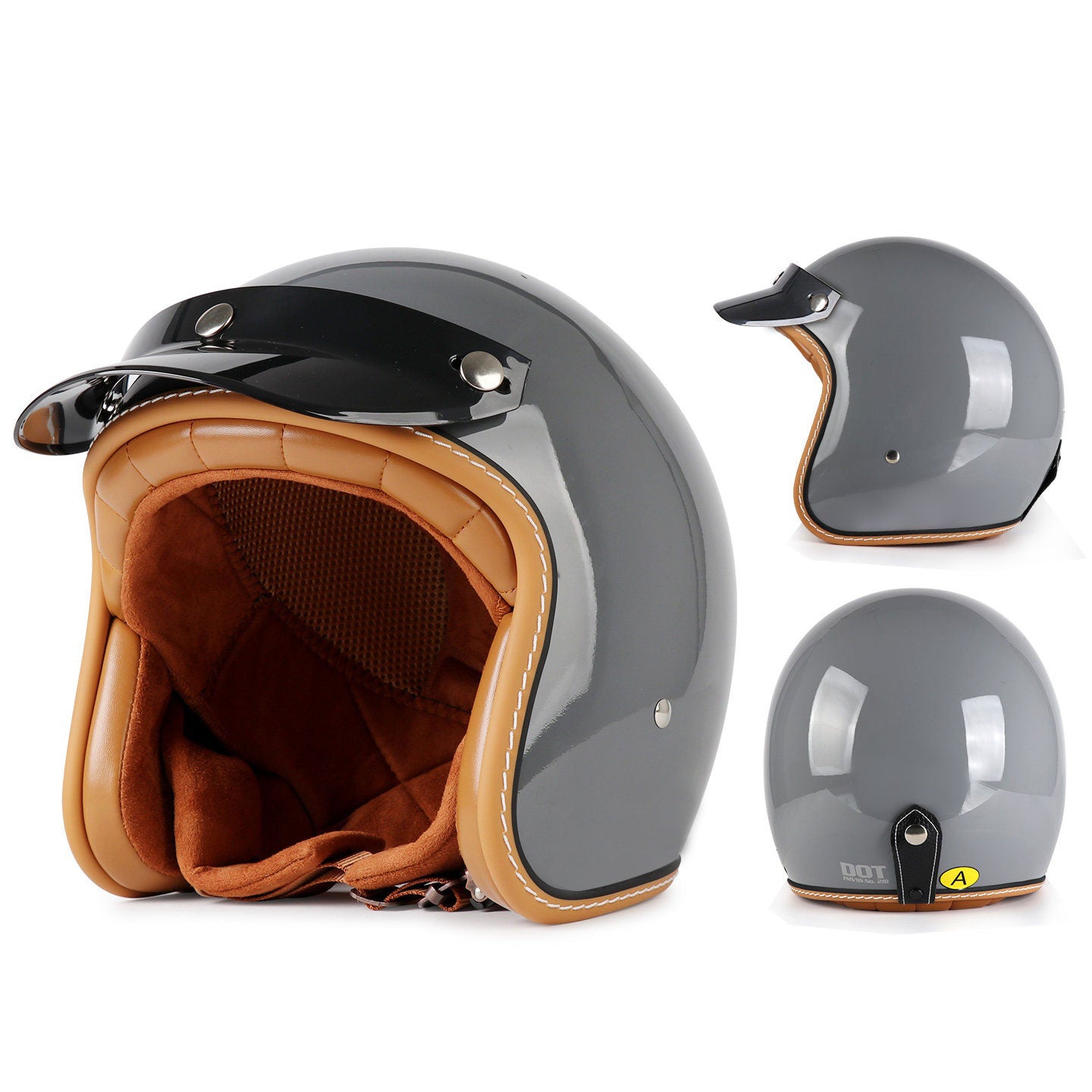 DOT Motorcycle Helmet 3/4 Half Helmet-I17