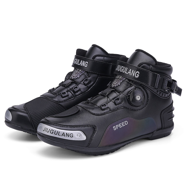 CE Certified Retro Genuine Leather Off-Road Motorcycle Boots - K15