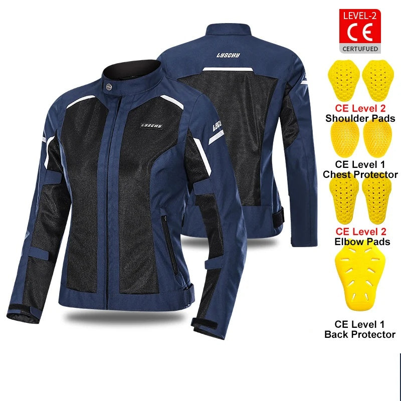 Breathable Mesh Reflective Anti-Shock Motorcycle Jacket-J21