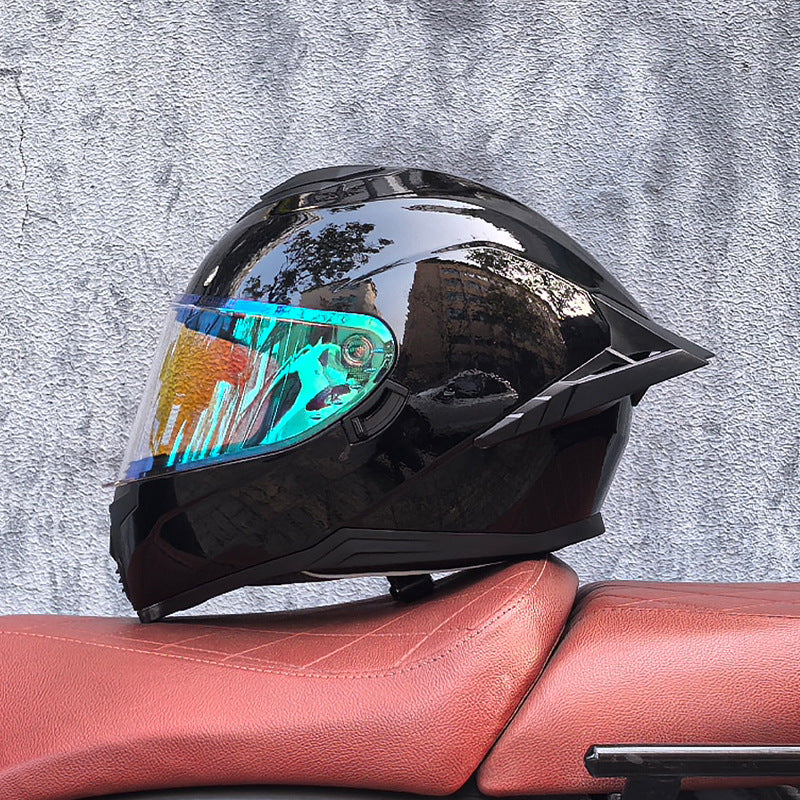 Iridescent Dual-Visor Motorcycle Helmet-I194