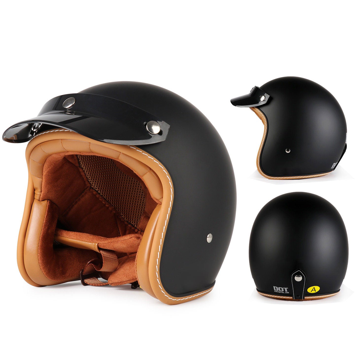 DOT Motorcycle Helmet 3/4 Half Helmet-I17