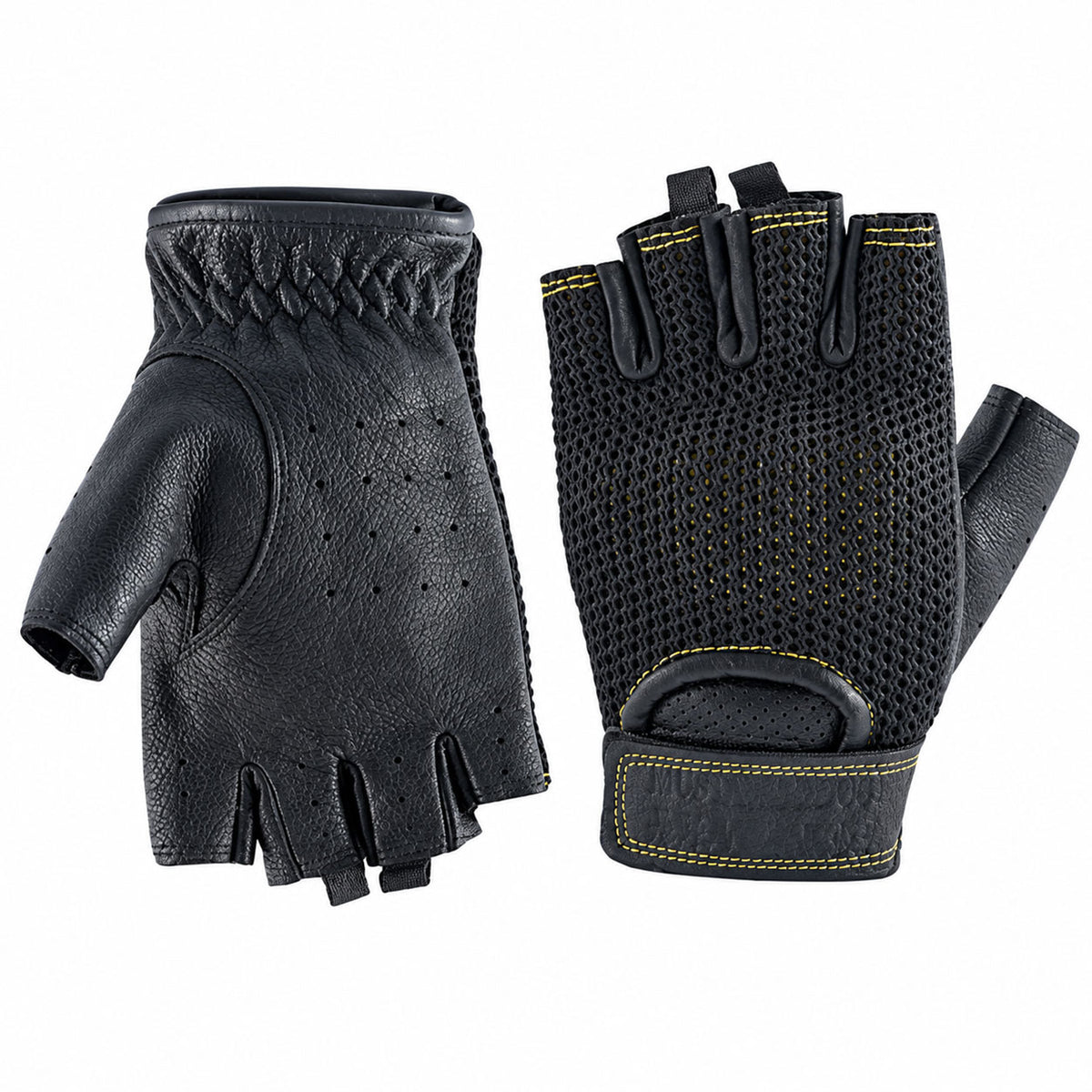 Summer Genuine Leather Breathable Shock-Proof Retro Motorcycle Gloves - G32