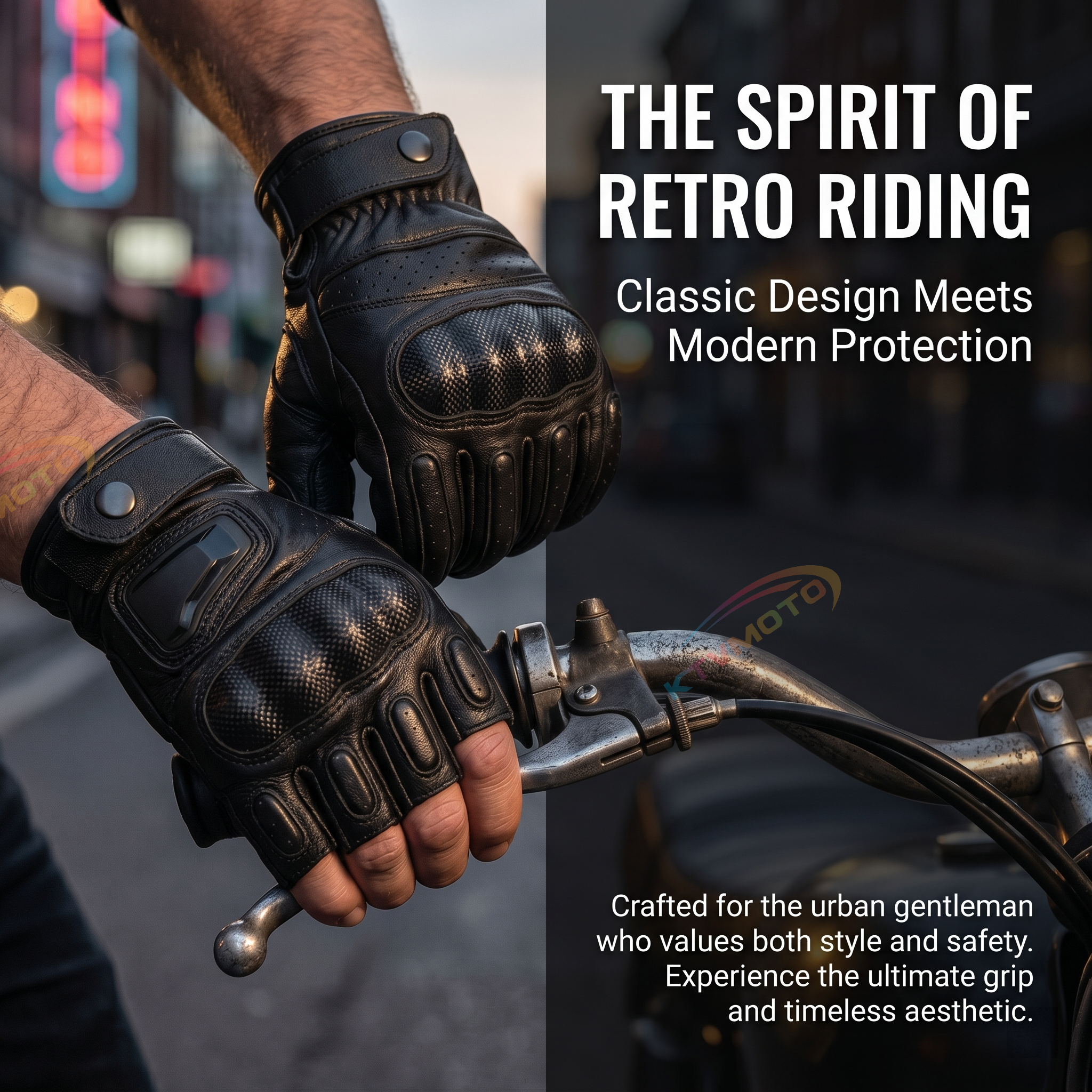 Genuine leather touchscreen non-slip motorcycle gloves-G57