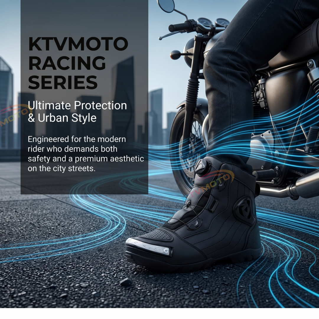 Motorcycle road racing boots with crash protection-K74