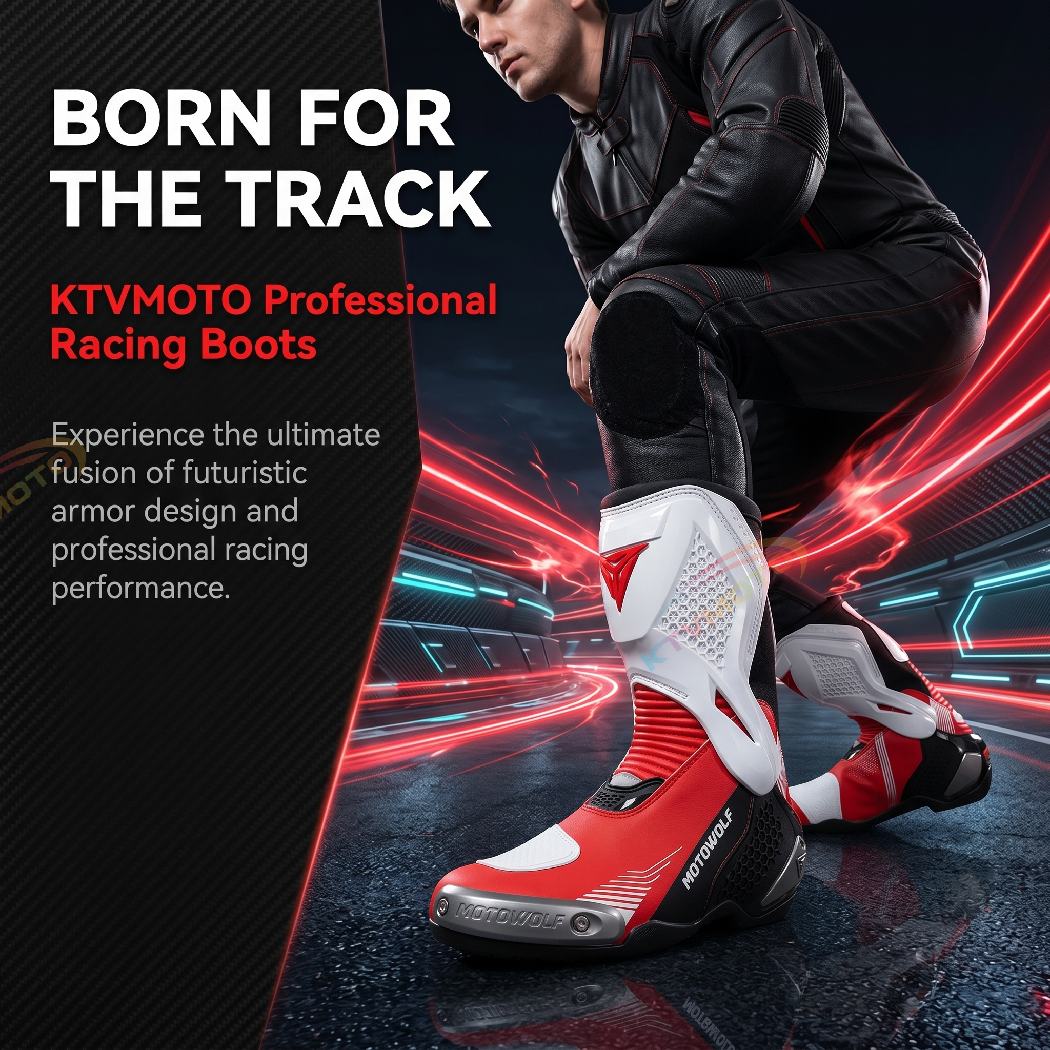 Motorcycle anti-slip and anti-fall riding boots-K54