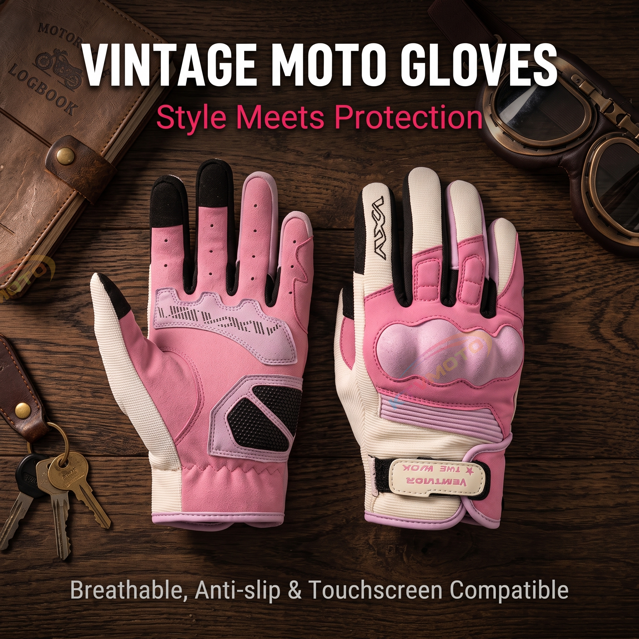 Retro motorcycle glove touchscreen-G75