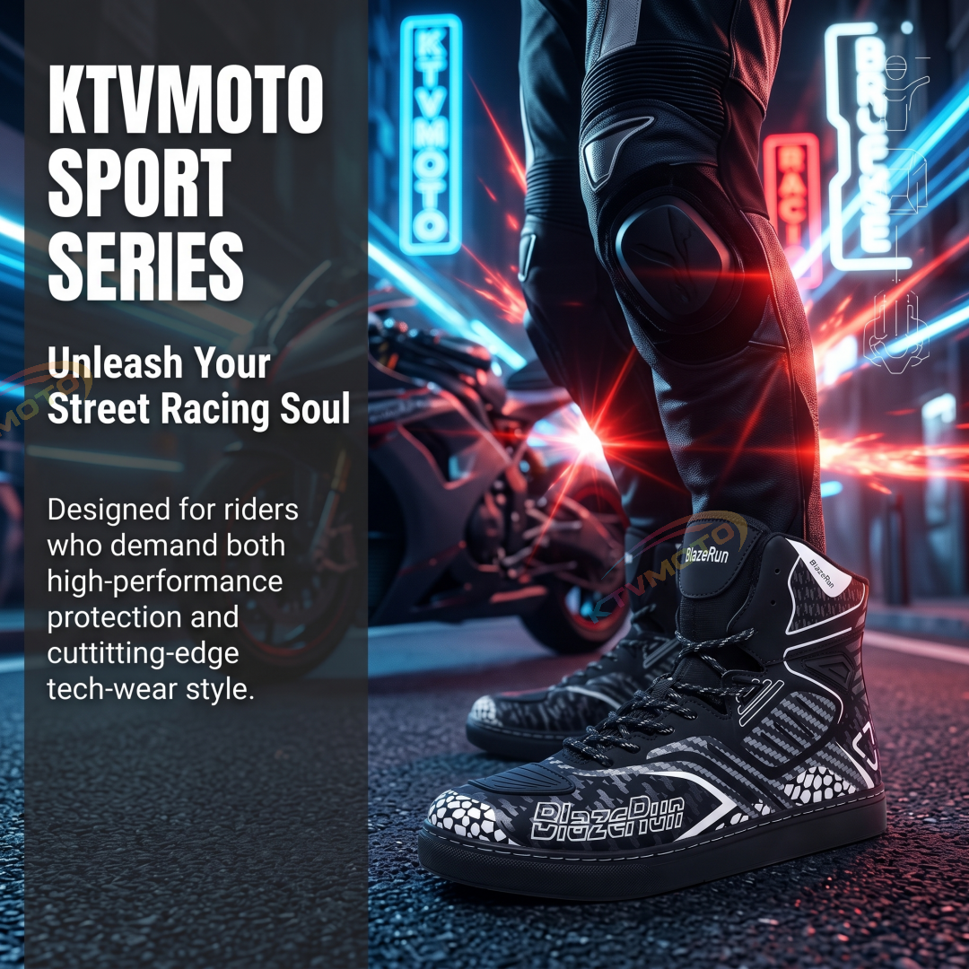 Non-slip rubber-soled sports motorcycle boots-K95