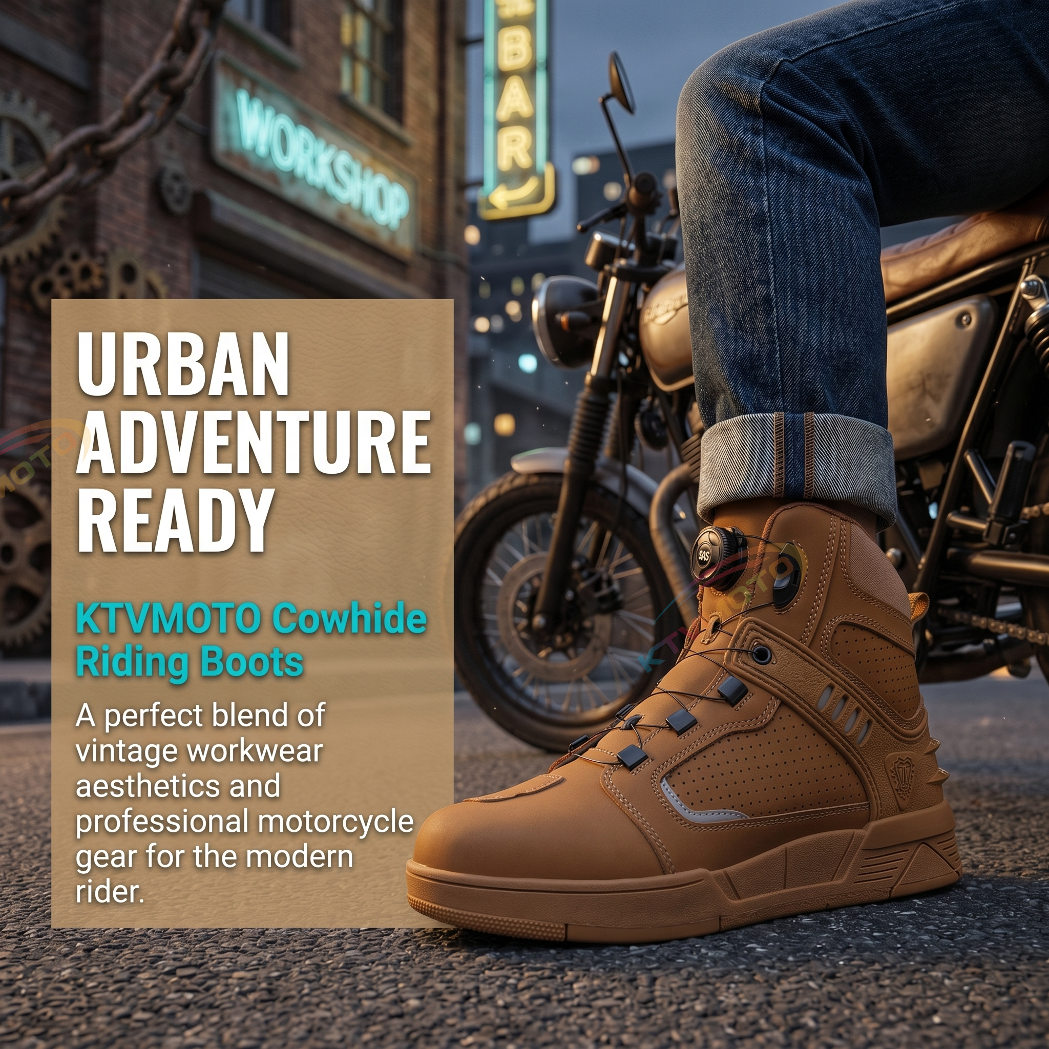 Leather motorcycle riding shoes-K77