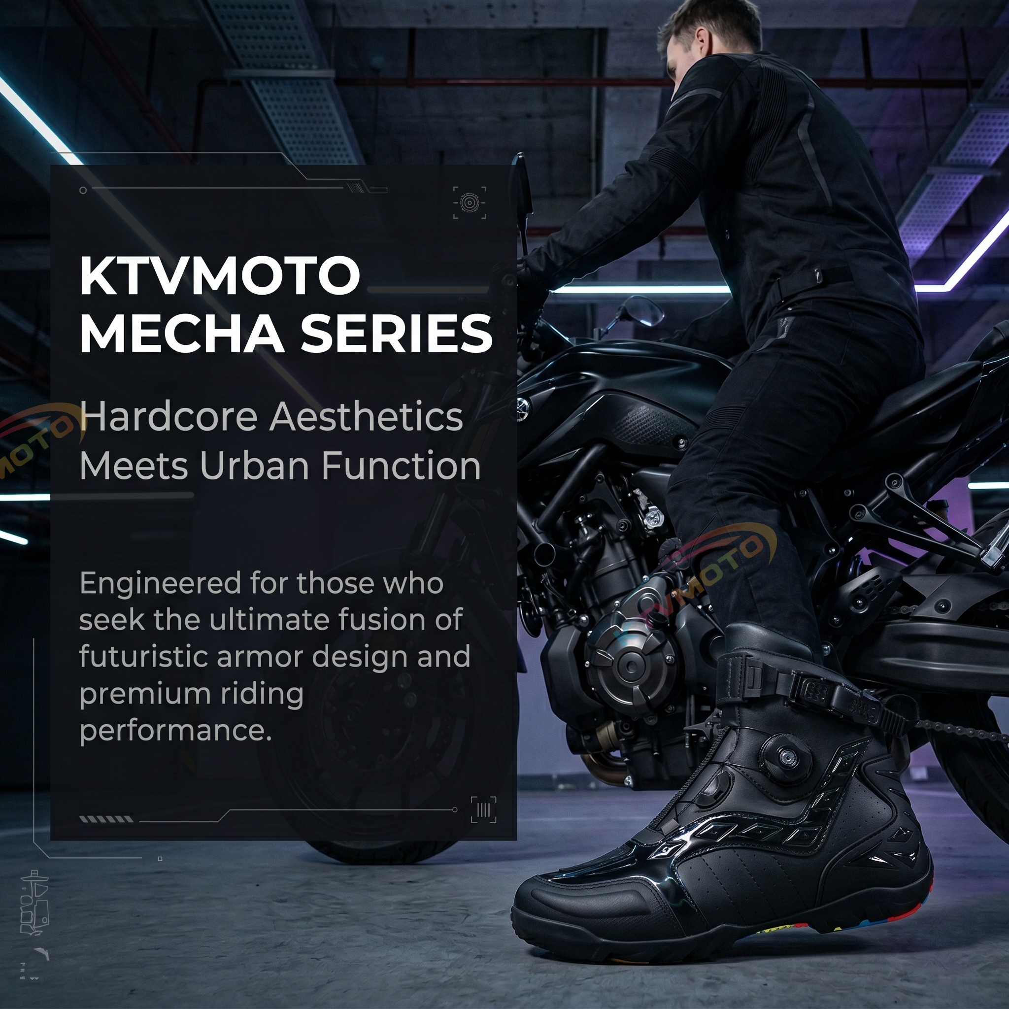 High-top motorcycle riding shoes-K124