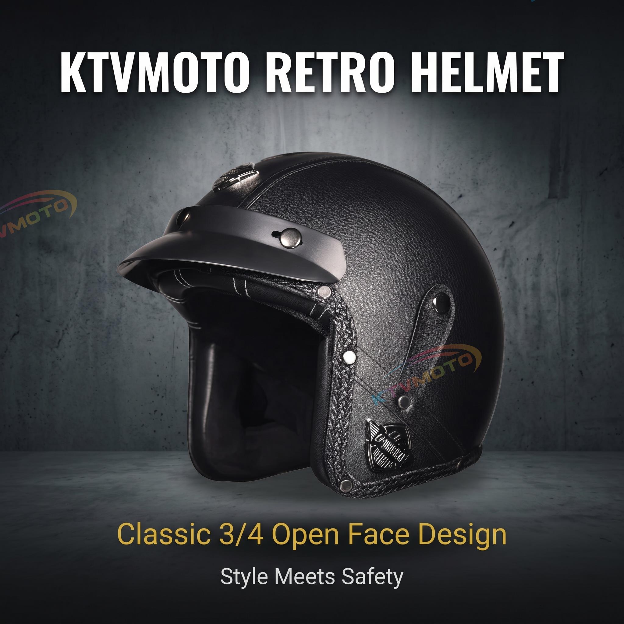 Retro lightweight open-face motorcycle helmet-I26