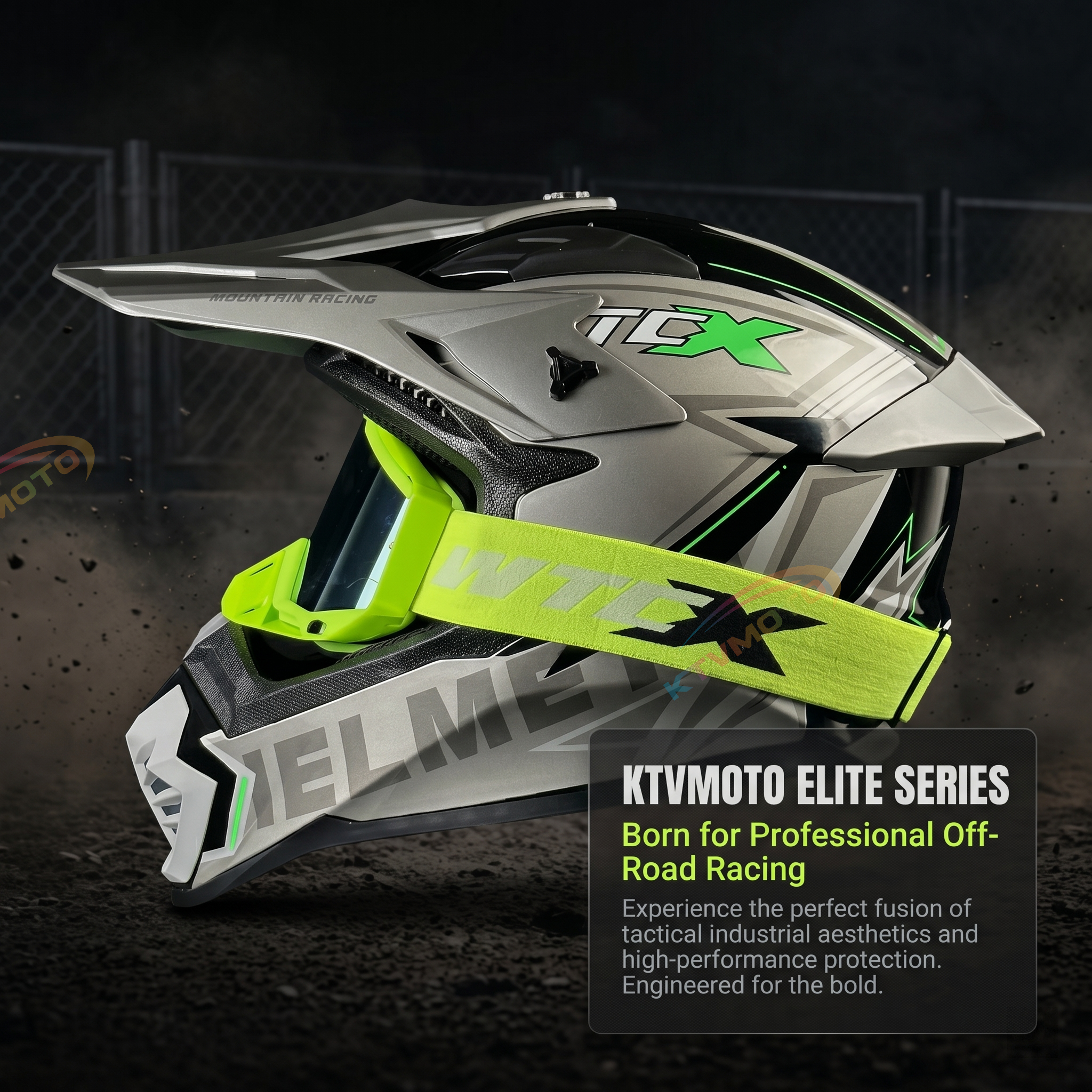 Off-road Motorcycle Helmet with Goggles-I112
