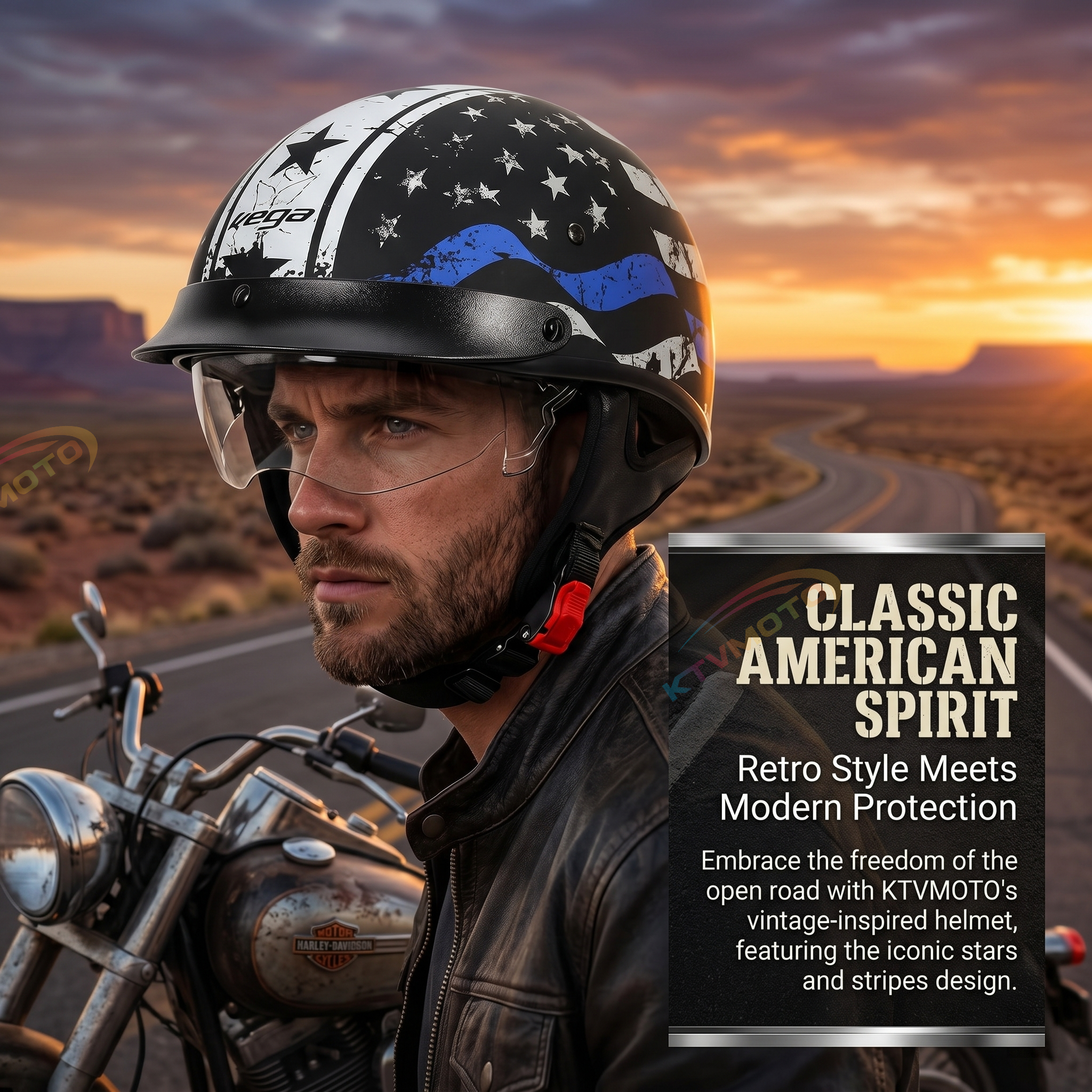 Retro motorcycle helmet-I38
