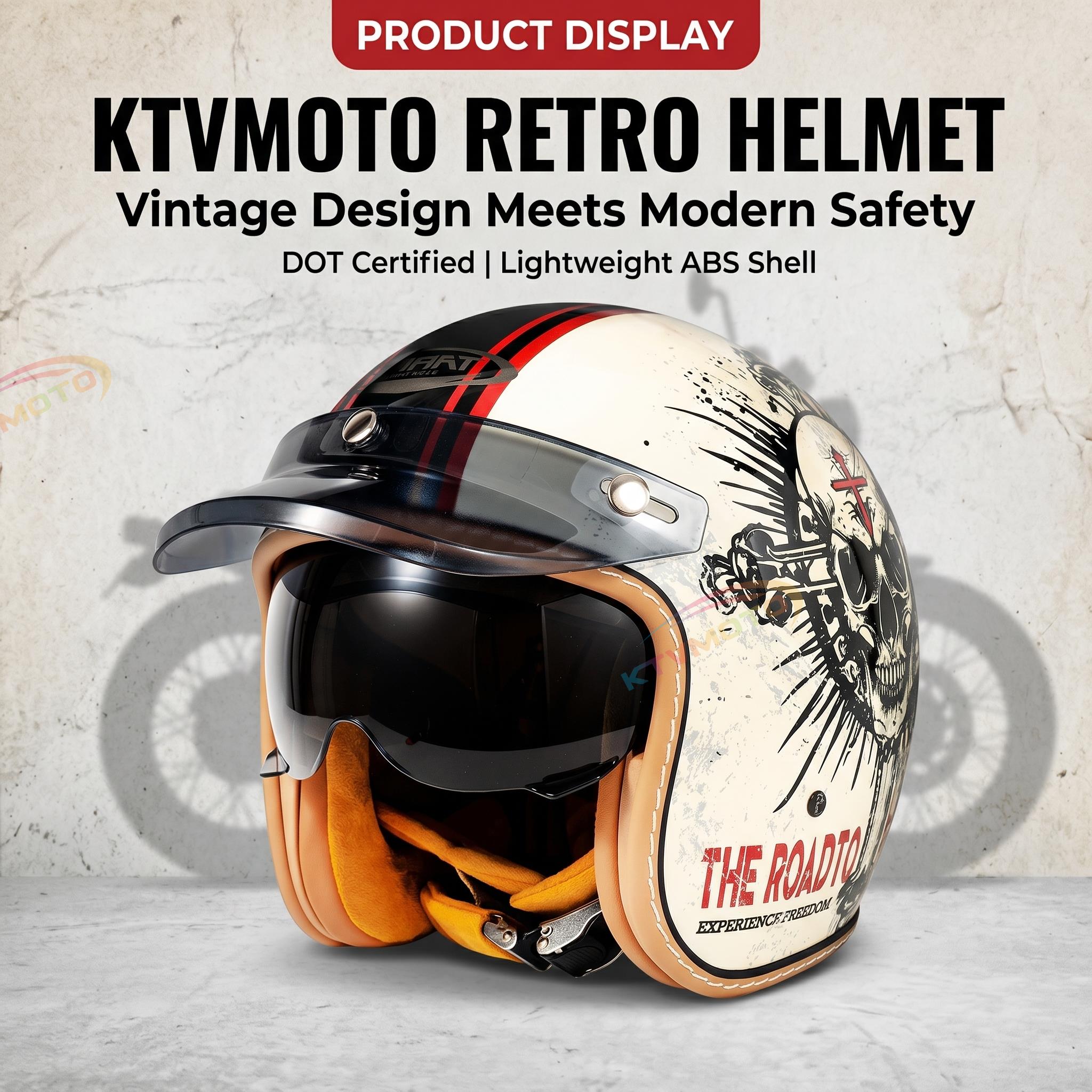 Retro open-face motorcycle helmet- I30