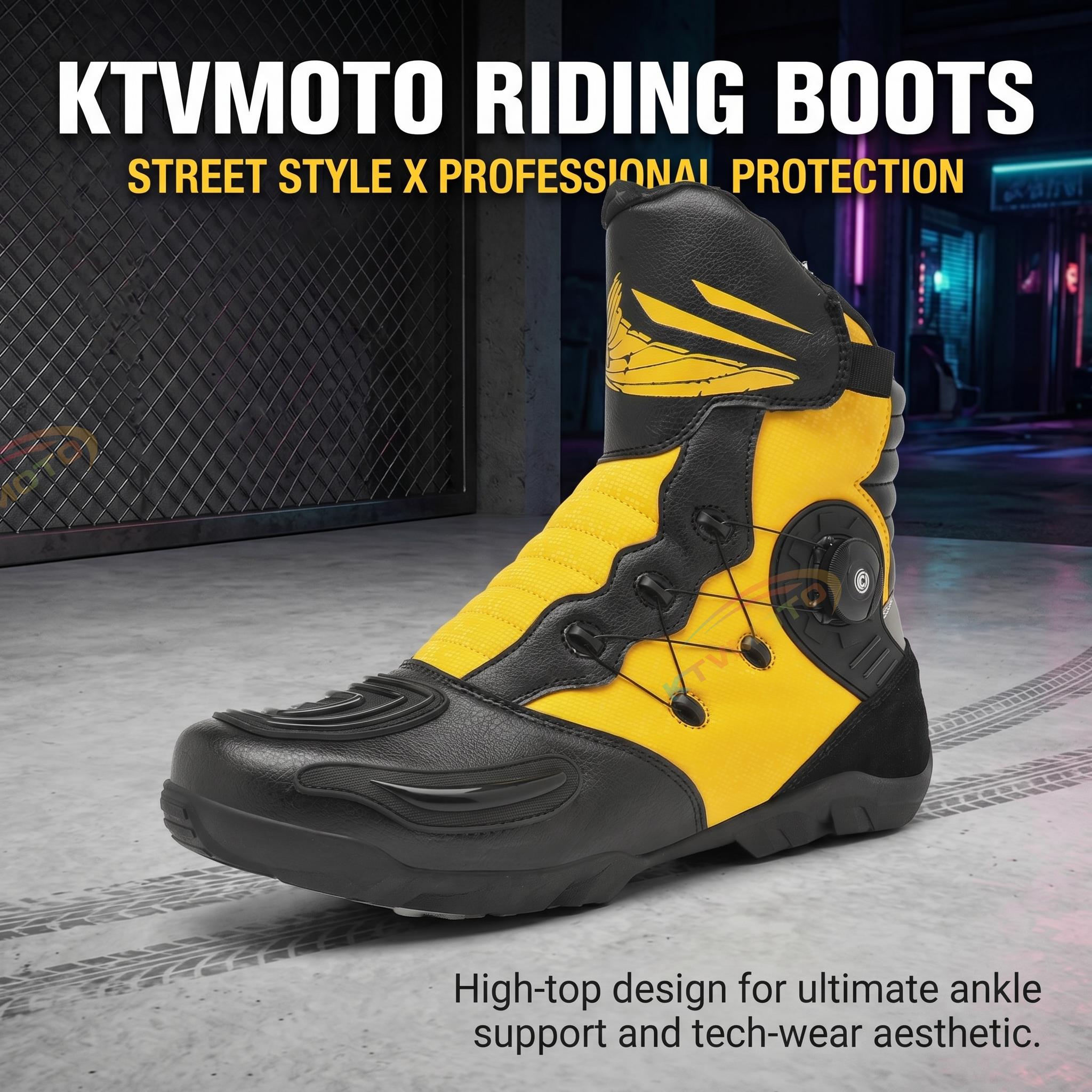 High-top motorcycle riding boots-K134
