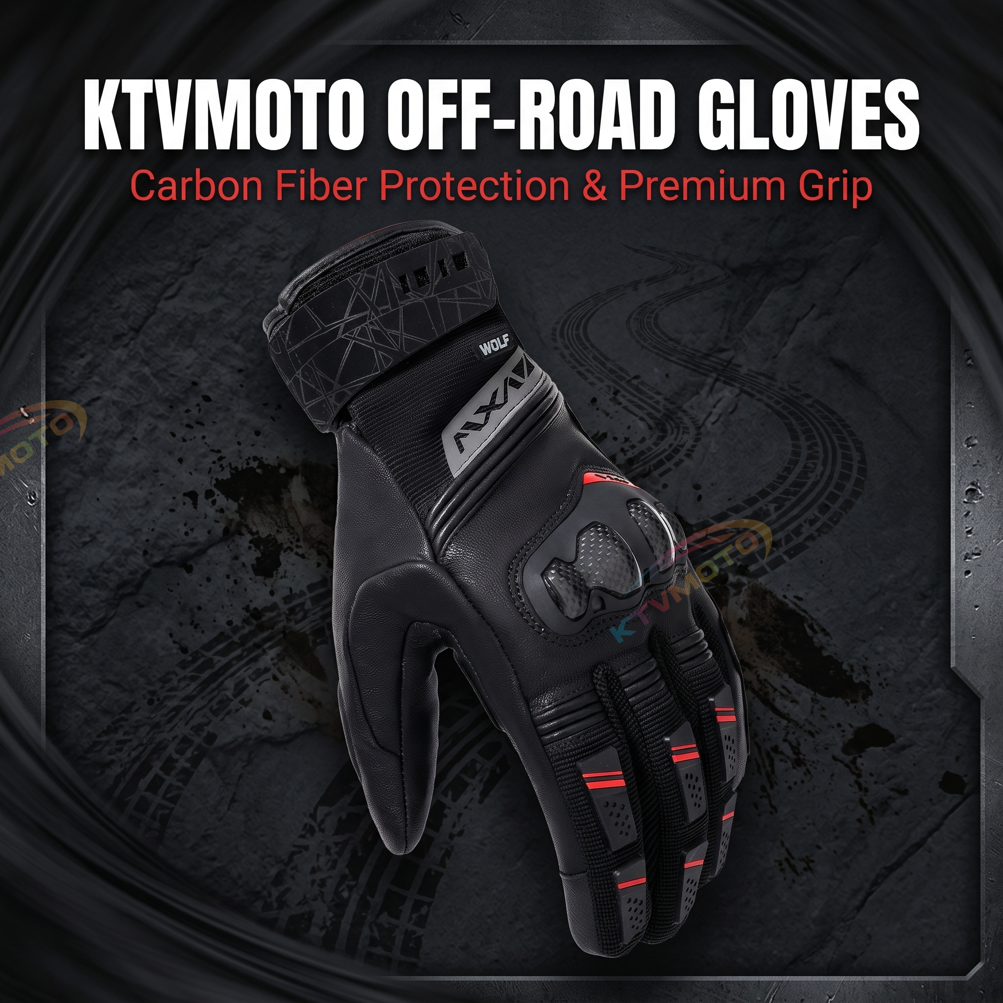 Motorcycle gloves with carbon fiber touchscreen thickened-G80