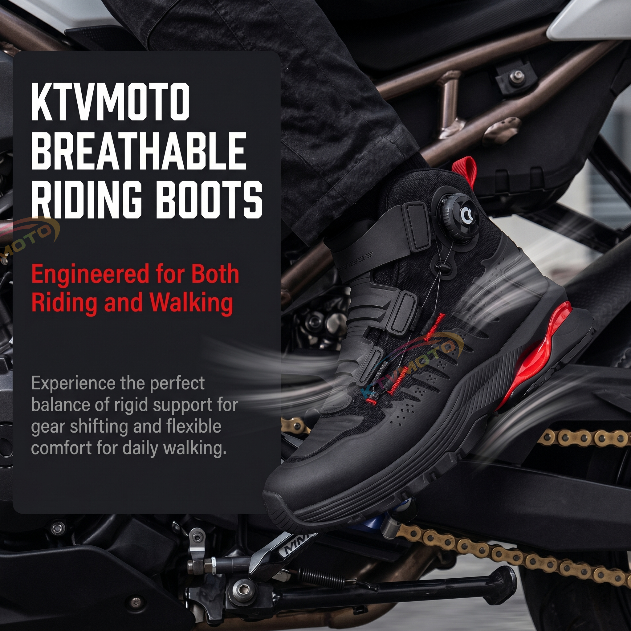 Motorcycle mesh breathable riding boots-K27