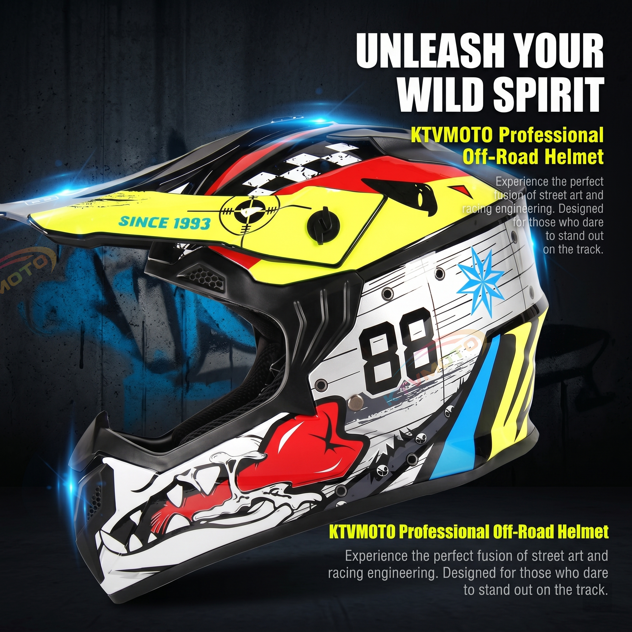 Graffiti Motocross Full Helmet-I83