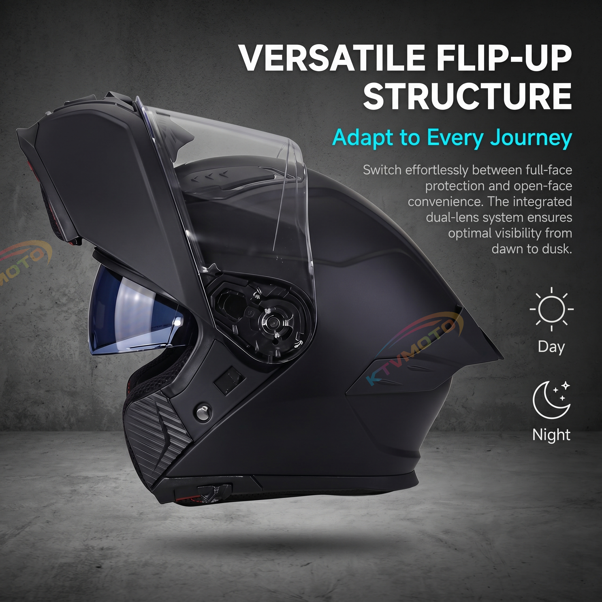 Dual-lens Bluetooth flip-up helmet-I88
