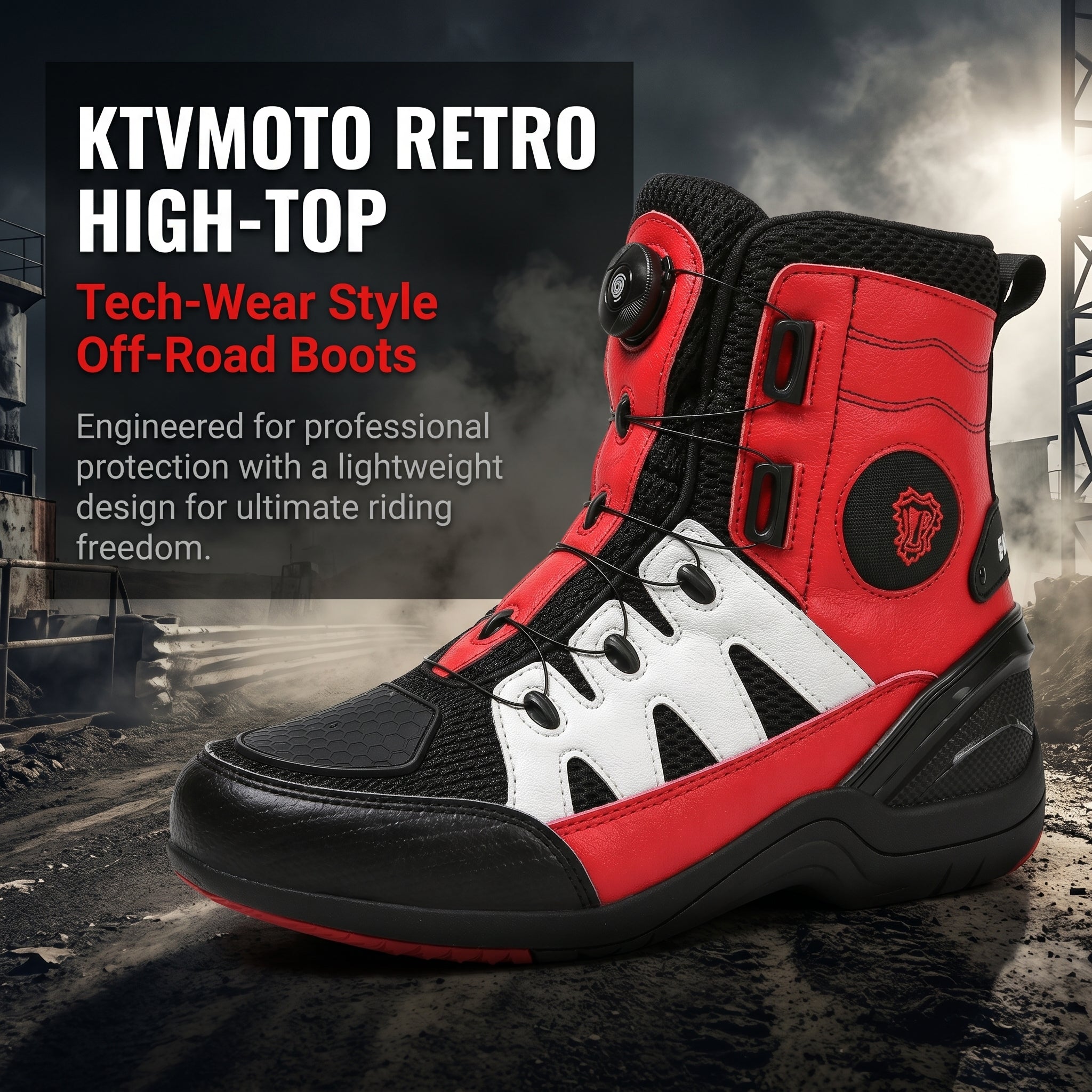 Retro high-top motorcycle off-road shoes-K81