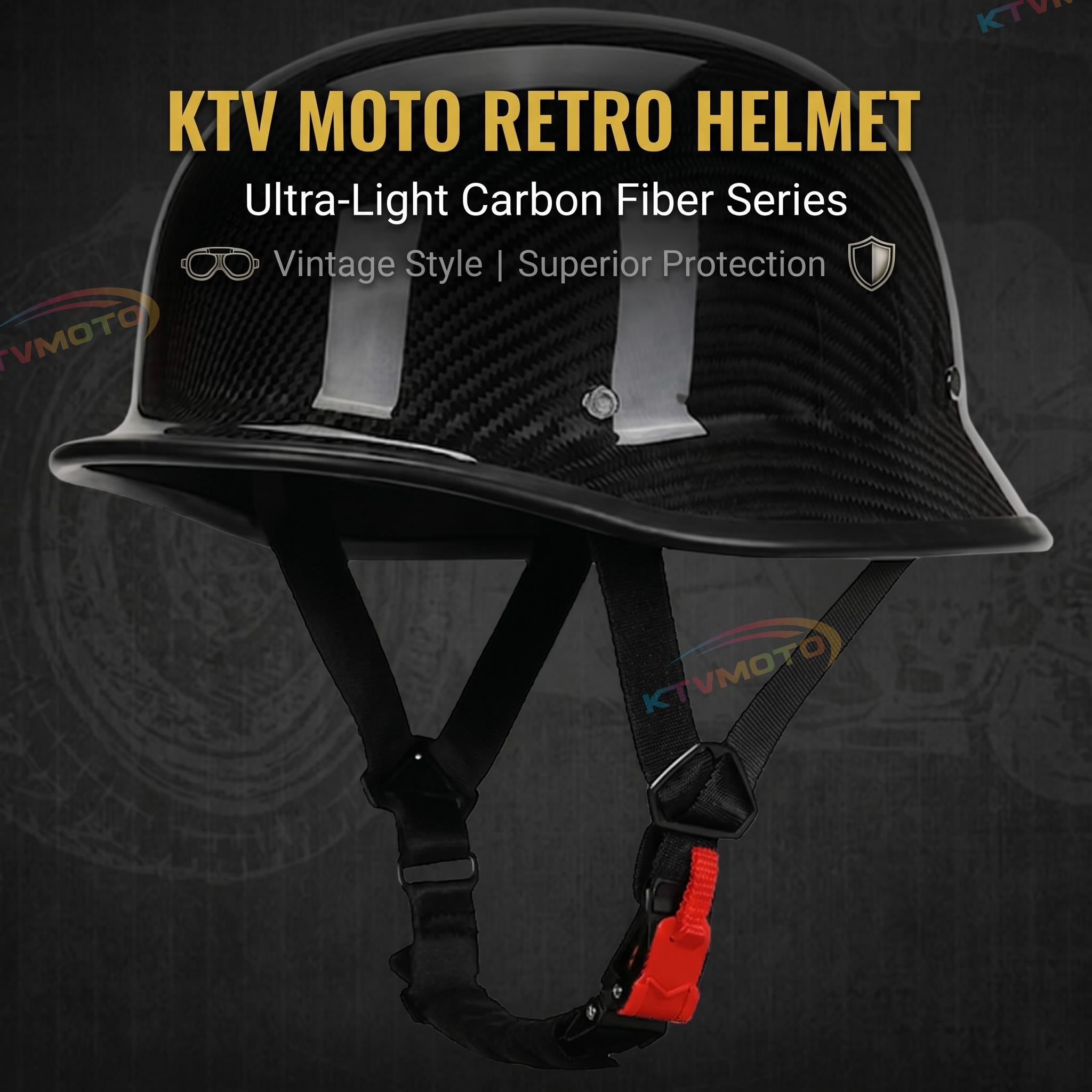 Retro Lightweight Carbon Fiber Half-Helmet-I51